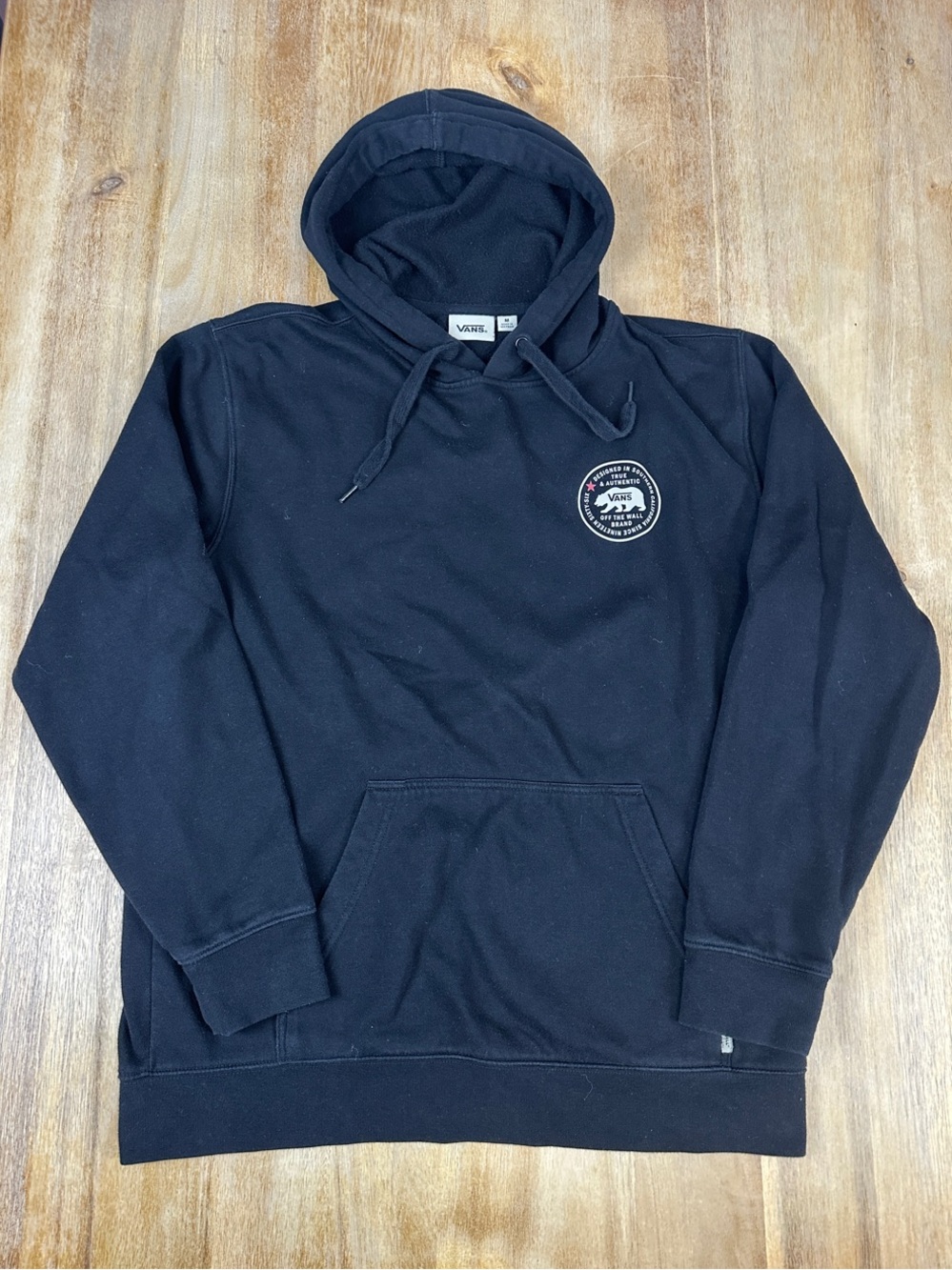 Vans Black Hoodie with Small Chest Patch